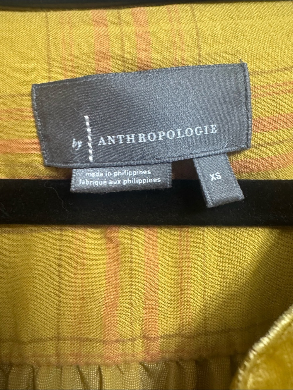 By Anthropologie Melody Velvet Tunic Dress Gold Chartreuse XS EUC - Picture 4 of 8